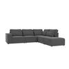 ECKSOFA modularer Leox Grau Samt-Stoff - Schwarz/Grau, Kunststoff/Textil (305/281cm) - S-Style Möbel