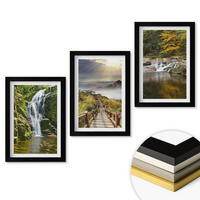 WANDBILDER 3er-Set - 20x30 cm Schwarzer Rahmen - Wasserfälle, Berge, Wolken, Herbst - Schwarz, Kunststoff (20/30cm) - ArtPrintCave