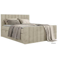 BOXBETT ALVER DUO 180/200 - Beige Velvet - Topper T25 - H3 - Beige, Textil (180/200cm) - MKS