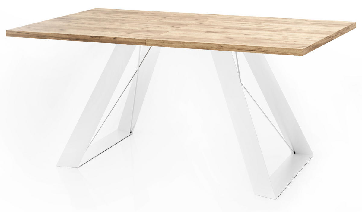ESSTISCH Colter Weiß rechteckig ausziehbar, Craft Eiche 140-240/80/76 cm - Eiche Wotan/Weiß, Holzwerkstoff/Metall (140/80/76cm) - WFL GROUP