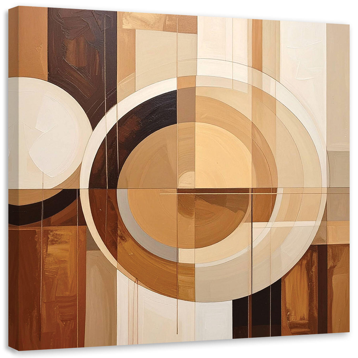 LEINWANDBILD 3D und geometrisch 60x60cm - Beige, Textil (60/60cm) - Feeby