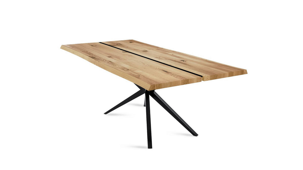 BAUMKANTENTISCH Dannie 9 220x76x100 Massivholztisch Wildeiche geölt - Wildeiche, Holz (220/76/100cm) - 58aufmkessel