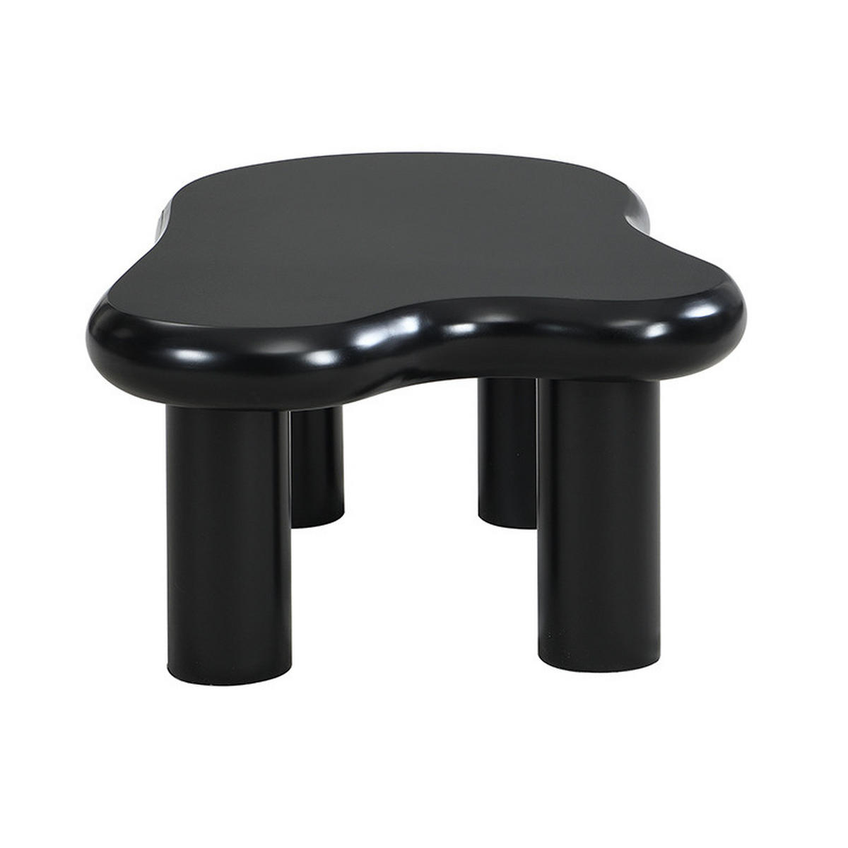 COUCHTISCH 98/65,5/40 cm mit 16-farbiger LED-Beleuchtung, Schublade und Cloud-Form aus MDF, Schwarz - Schwarz, Holzwerkstoff (98/65.5/40cm) - Redom