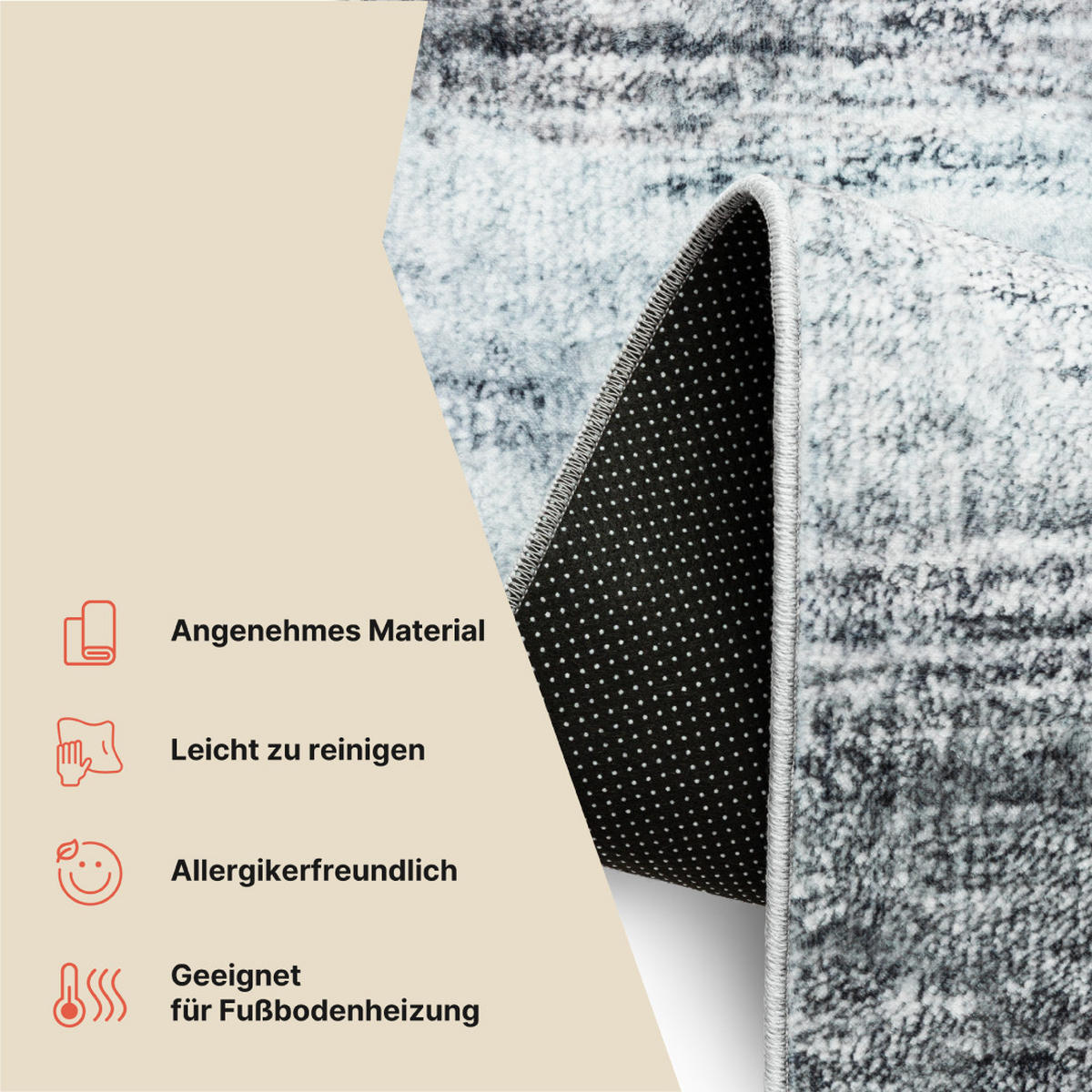 TEPPICH VENEZIA Anthrazit 140/200 cm - Anthrazit, Textil (140/200cm) - Tapiso