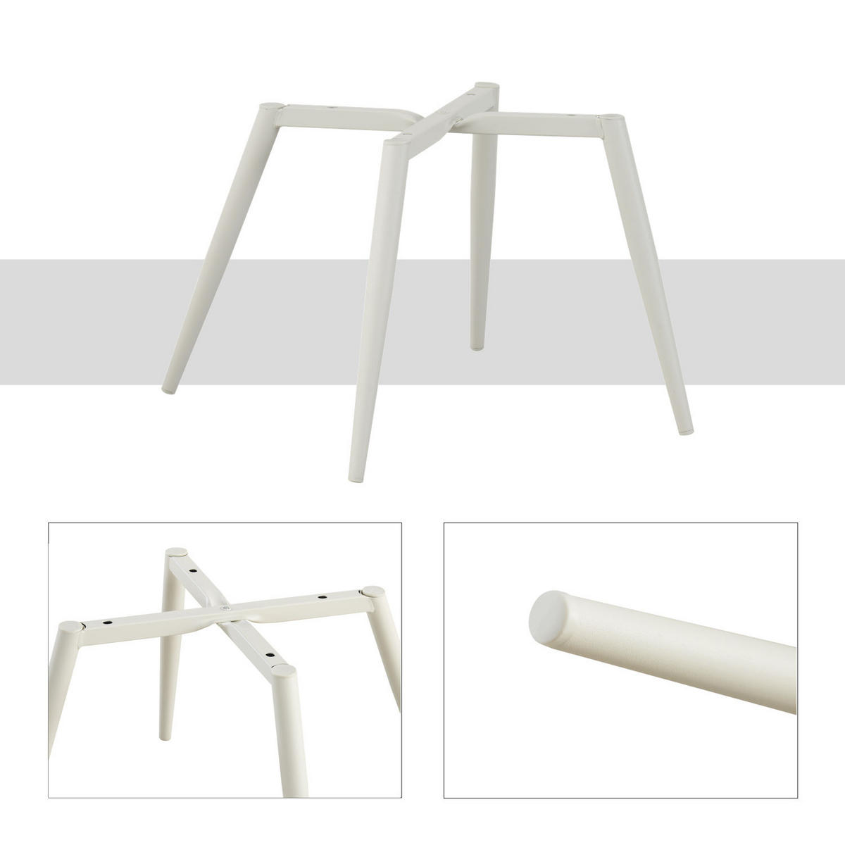 ESSZIMMERSTUHL MELINA 2er-Set - Hellgrau/Weiß, Textil/Metall (49/83/62cm) - DUBI Möbel