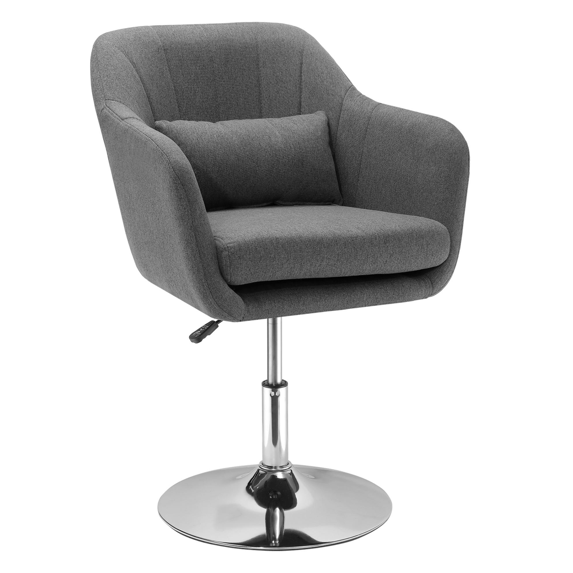 DREHSTUHL 60/60/79-91 cm dunkelgrau aus Polyester drehbar - Dunkelgrau, Kunststoff (60/91/60cm) - OKWISH