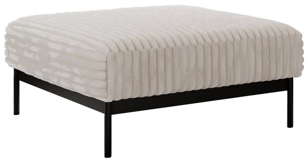 SCHLAFSOFA SALENTO Beige Cord - Beige/Schwarz, Textil/Metall (221/82/193cm) - MKS