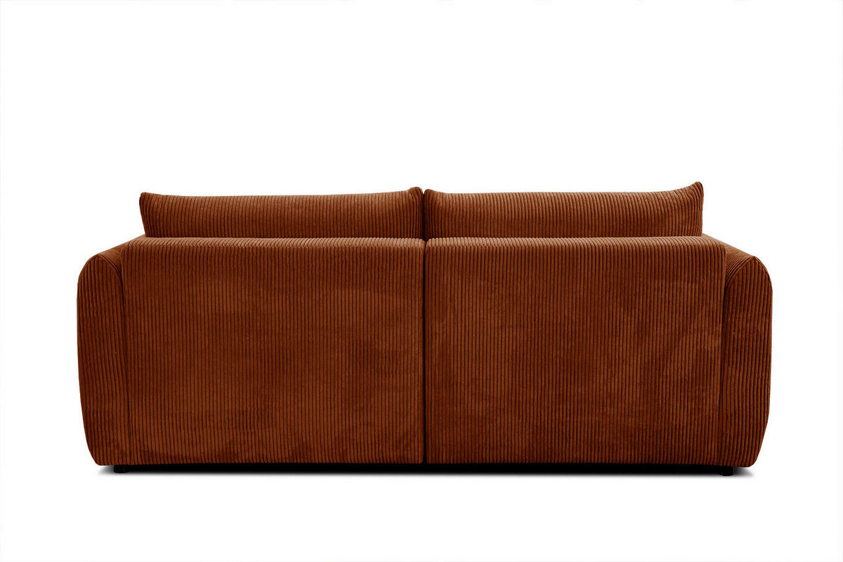 ECKSOFA TAUER 3-Sitzer, orange - Schwarz/Orange, Holzwerkstoff/Kunststoff (173/206cm) - Courtois Laville