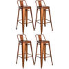 BARHOCKER 4er Set Lekel Metall Kupfer - Kupferfarben, Metall (44/96/43cm) - DELUKE