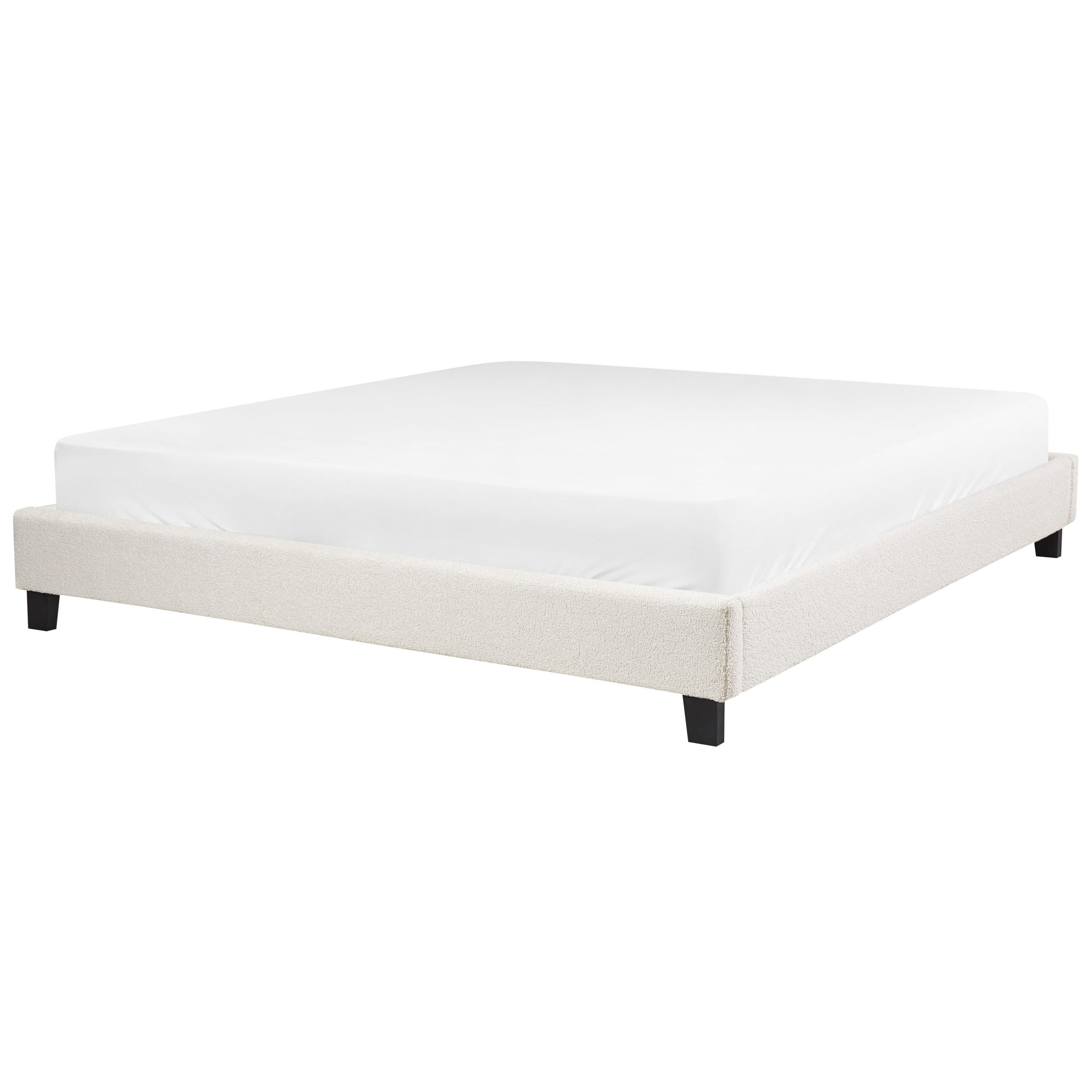 POLSTERBETT mit Lattenrost 180x200 cm Beige Roanne - Creme, Textil (180/200cm) - Beliani