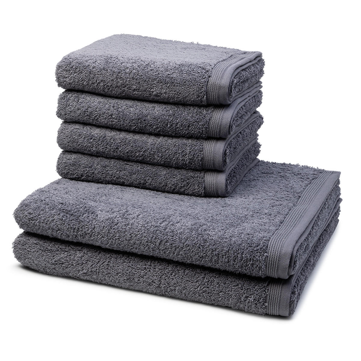 FROTTIERSET Superwuschel 6-teilig - Grau, Textil (50/100cm) - MÖVE