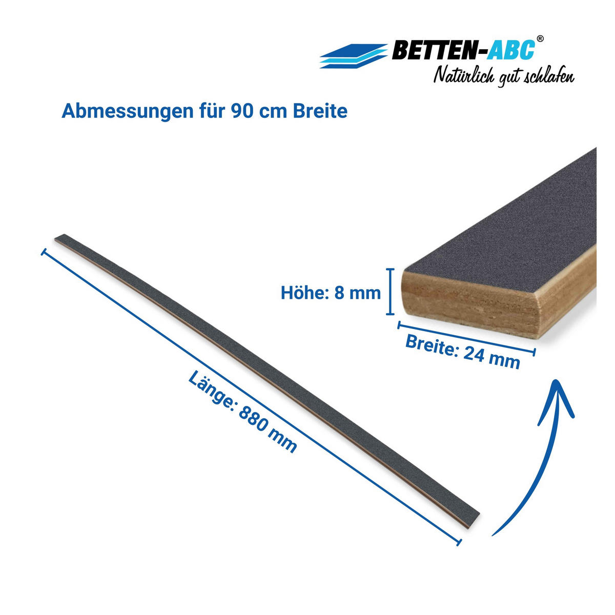 ERSATZ-FEDERHOLZLEISTEN aus Schichtholz im 5er Set passend für viele gängige Lattenroste - Hellgrau, Holz (2.4/90cm) - Betten-ABC
