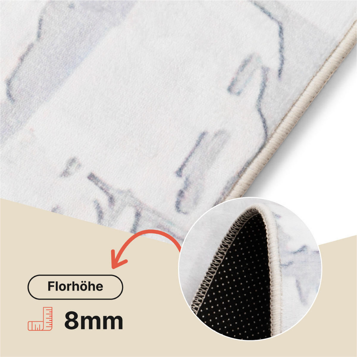 TEPPICH ASH Beige 140/200 cm - Beige, Textil (140/200cm) - Tapiso
