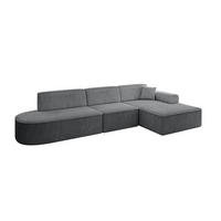 ECKSOFA Ottomane Rechts IREA-L2-v3 - 328x171x79 cm Duneklgrau - Dunkelgrau, Holzwerkstoff/Textil (171/328cm) - ALTDECOR
