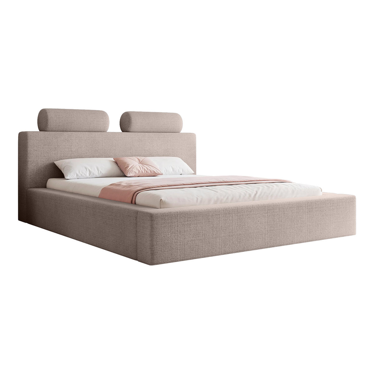 POLSTERBETT PELLIZZANO 180x200 cm, Taupe - Taupe, Textil (200/180cm) - Fedve