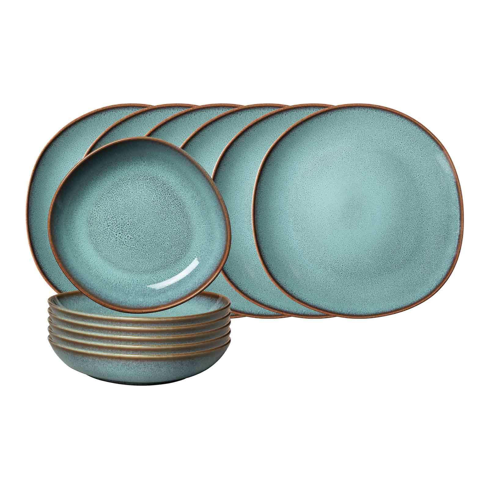 TAFEL-SET Lave Glacé 12er Set - Türkis, Keramik (1/1/1cm) - like.Villeroy & Boch
