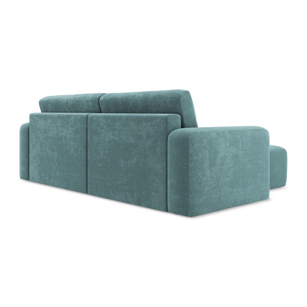 ECKSOFA mit Schlaffunktion links Chenille Stoff Blau - Blau/Beige, Kunststoff/Textil (149/244cm) - LaMiaSofa