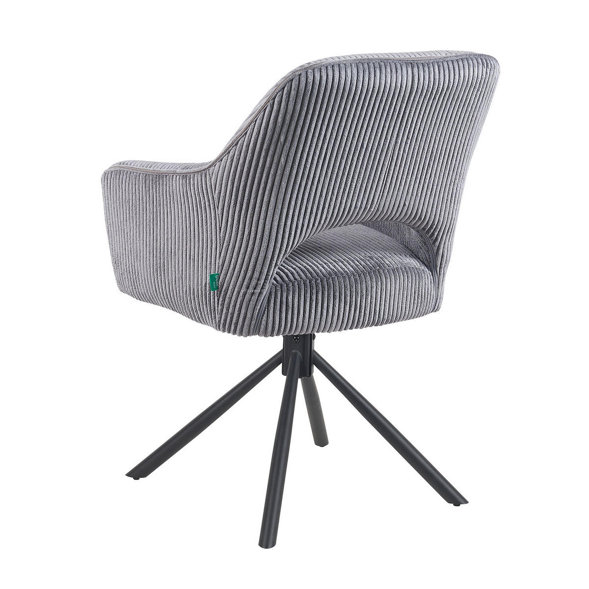 DREHSTUHL Mika-Ben - Schwarz/Grau, Textil/Metall (60/87/65cm) - DUBI Möbel