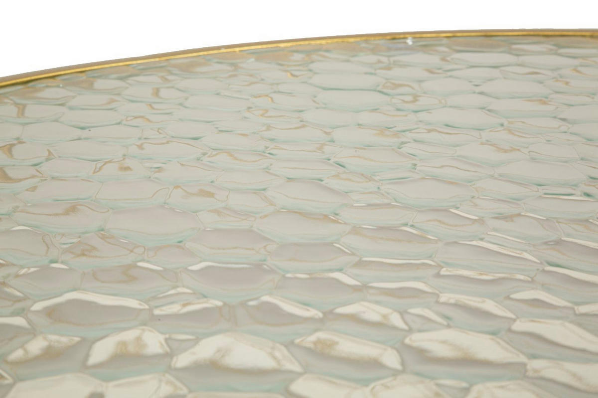 TISCHE IM 4ER-SET Noah, goldfarben, Eisen und Glas, Höhen 45, 54,5 und 50 cm - Goldfarben, Glas/Metall (70/70/55cm) - Mauro Ferretti