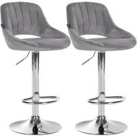 BARHOCKER Milet 2er Set 85x47x48 cm dunkelgrau - Dunkelgrau, Textil (47/85/48cm) - furnicato