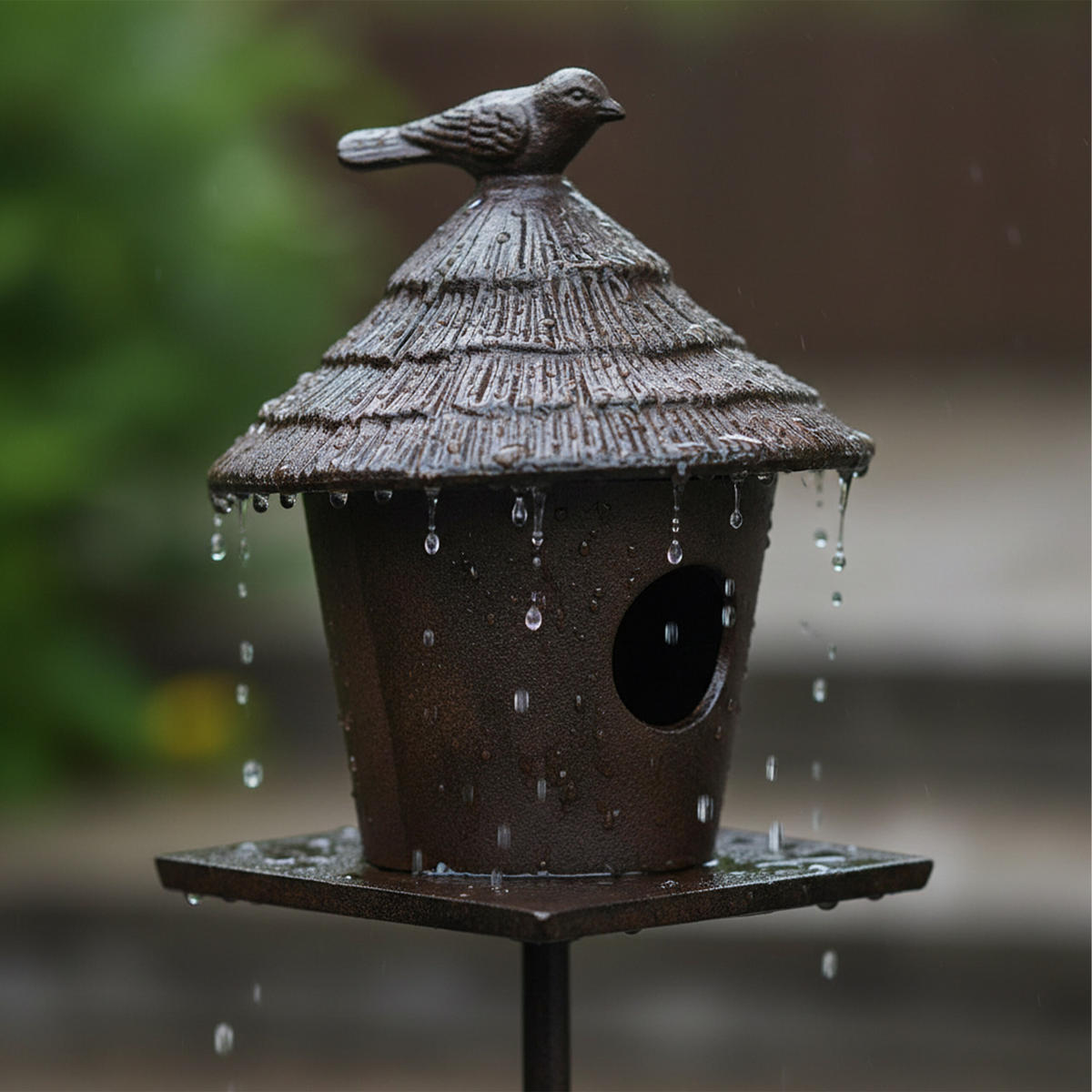 KŔMIDLO vtákov - hnedá, kov (15.5/110/15.5cm) - Relaxdays