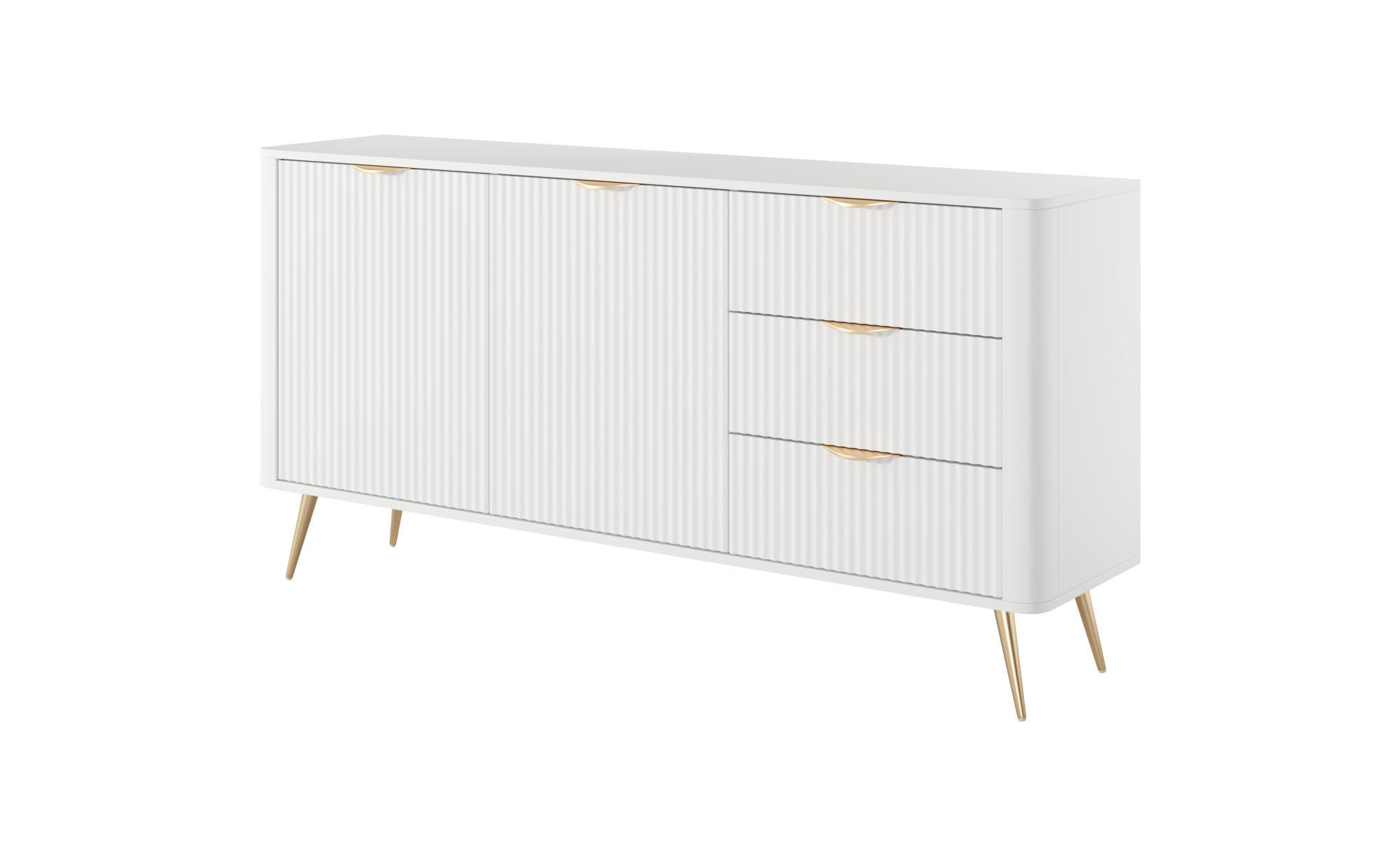 SIDEBOARD LANTE Weiß 163x38x81 cm - Weiß, Holzwerkstoff (163/81/38cm) - FURNLUX
