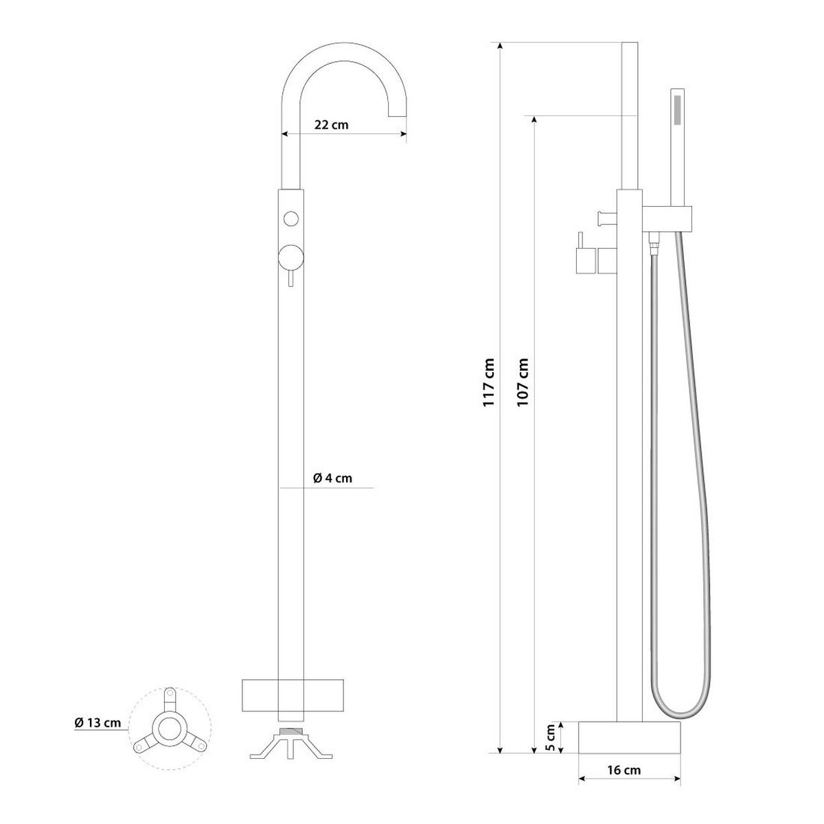 WHIRLPOOL freistehend F23 Armatur AF02 - Weiß, Glas/Kunststoff (80/72/180cm) - AcquaVapore by Sandra Jentho