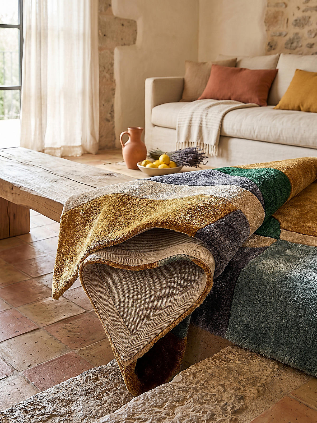 KURZFLORTEPPICH handgetuftet SKERNE, Farbflächen, Multi, 160 x 230 cm - Multicolor, Textil (160/230cm) - KADIMA DESIGN