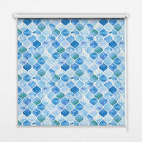 VNÚTORNÁ roleta - okenná roleta - roleta - 60x140 cm - Vzor lampy - modrá, plast (60/140/0.5cm) - TULUP