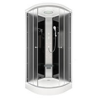 DUSCHE Fertigdusche D10-03M0 Schwarz 80x80 - Schwarz, Glas/Kunststoff (80/80/215cm) - AcquaVapore by Sandra Jentho