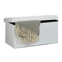 SITZBANK Stauraum - Weiß, Holzwerkstoff/Kunststoff (38/38/76cm) - Relaxdays
