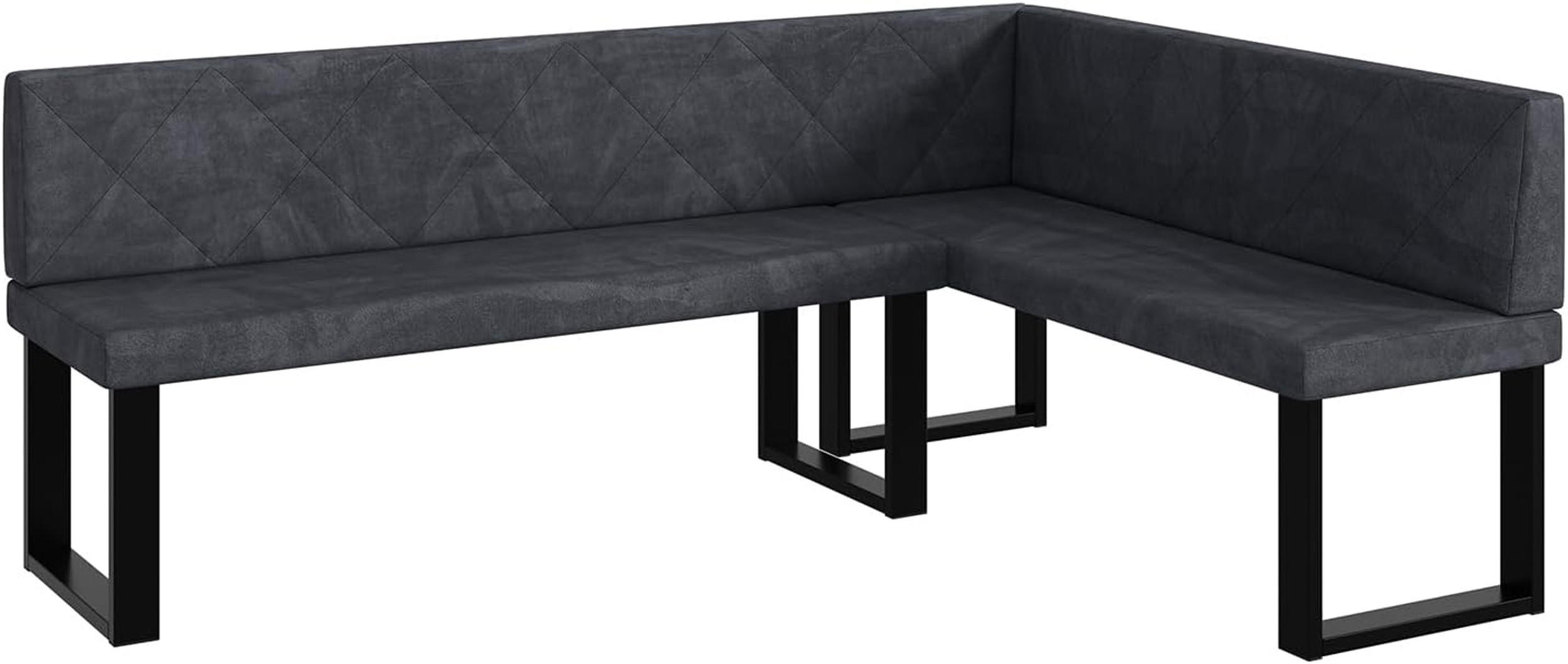 Meblini Eckbank Dunkelgrau 196x142 cm
