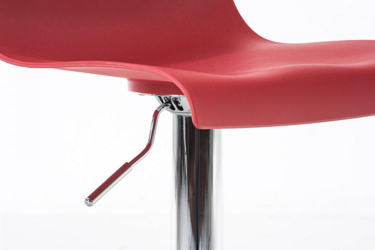 BARHOCKER Kunststoff rot - Chromfarben/Rot, Kunststoff/Metall (39/84/36cm) - CLP