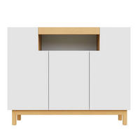 SIDEBOARD 120,5/42/96 cm mit 3 Türen, offenem Mittelfach und Stauraum aus Spanplatte, Weiß - Weiß, Holzwerkstoff (120.5/96/42cm) - Redom
