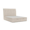 POLSTERBETT Kelsea mit Stauraum 200/200 cm Hellbeige im Megan Stoff - Sandfarben/Schwarz, Holz/Holzwerkstoff (200/200cm) - AltaBeds
