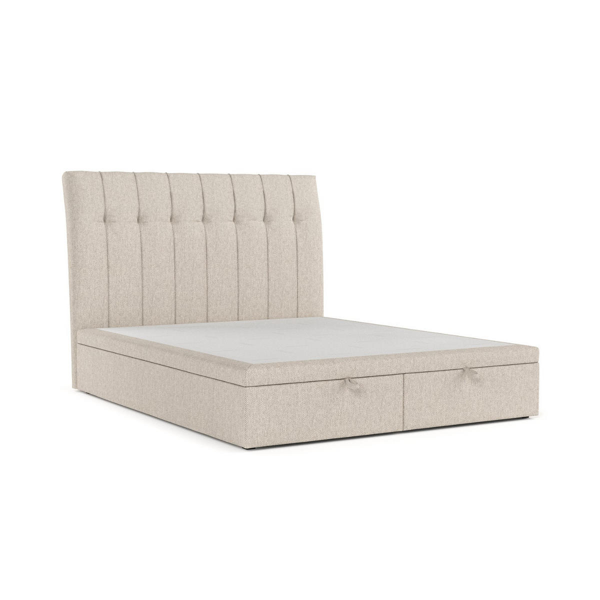POLSTERBETT Kelsea mit Stauraum 160/200 cm Hellbeige im Megan Stoff - Sandfarben/Schwarz, Holz/Holzwerkstoff (160/200cm) - AltaBeds