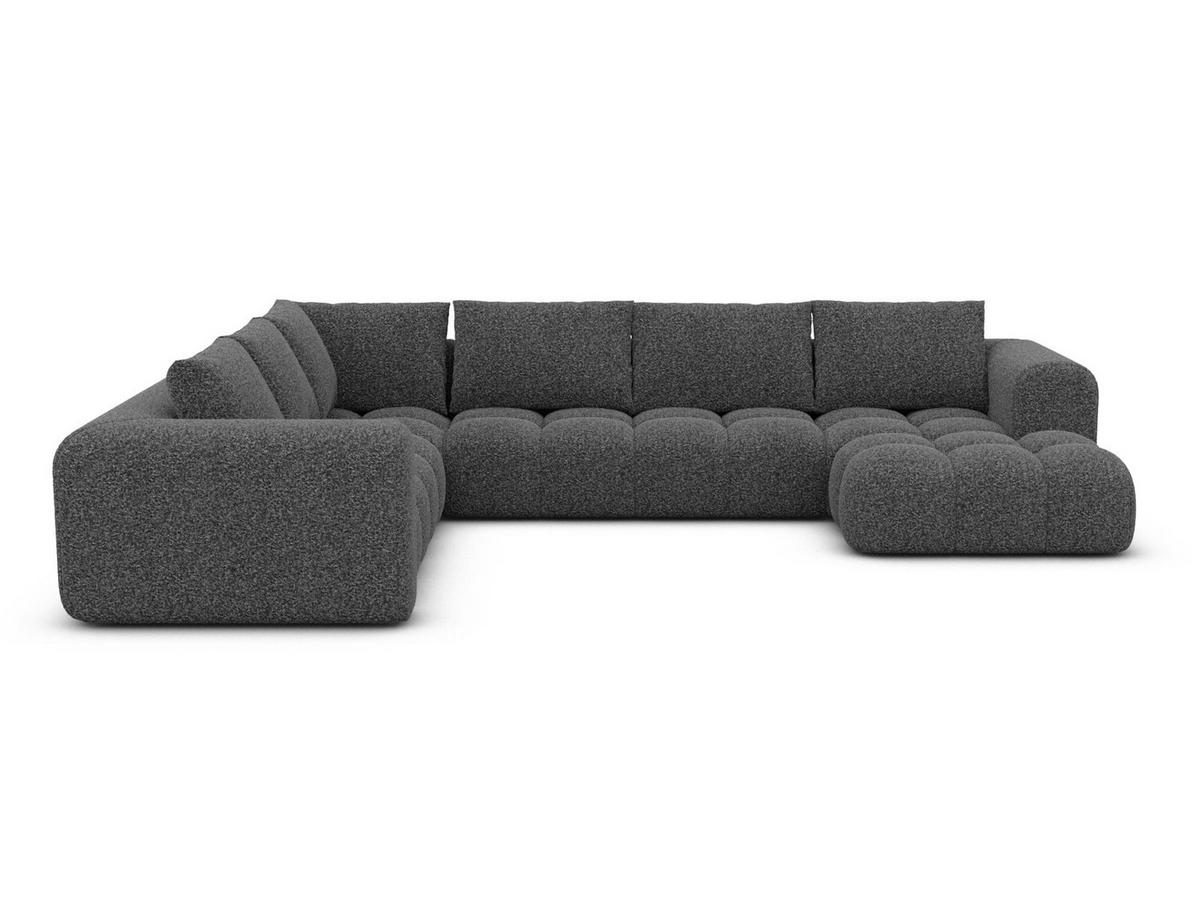 WOHNLANDSCHAFT Casaluna U-Form Graphite Bouclestoff - Graphitfarben, Kunststoff (338/88/267cm)