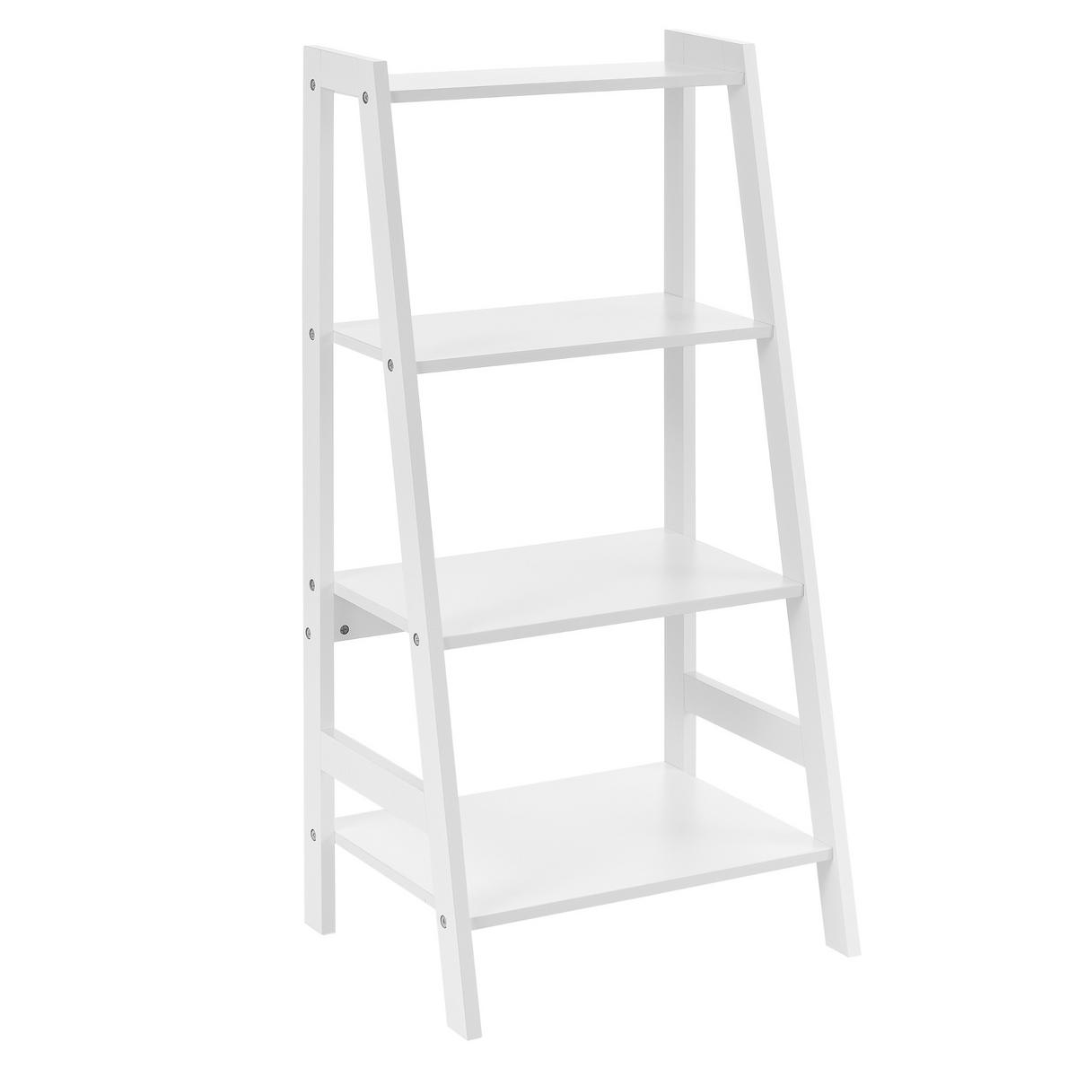 LEITERREGAL - Weiß, Holzwerkstoff (43/90/32cm) - [en.casa]