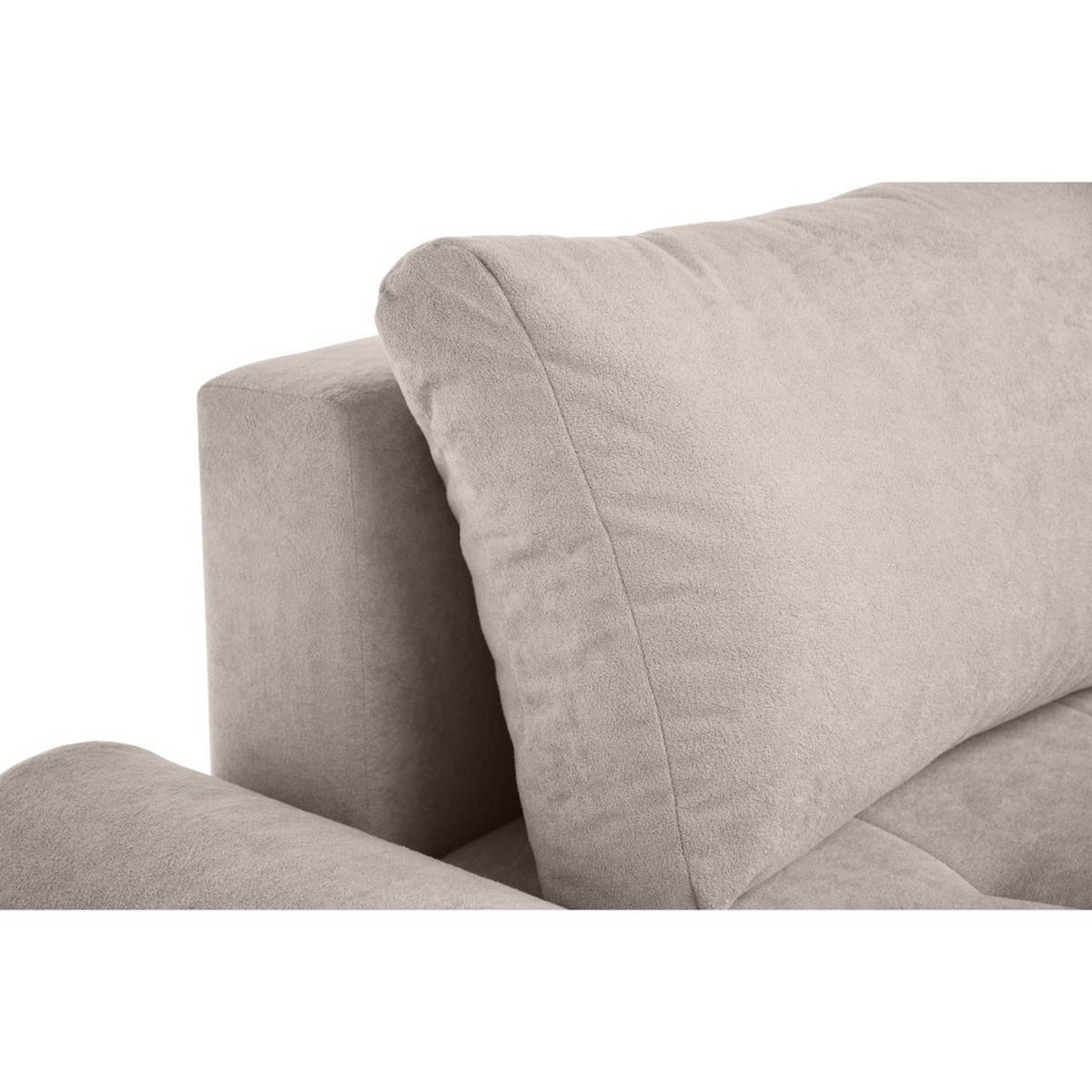WOHNLANDSCHAFT Costa U Cappuccino, Velours - Schwarz/Cappuccino, Kunststoff/Textil (367/80/169cm) - Beautysofa