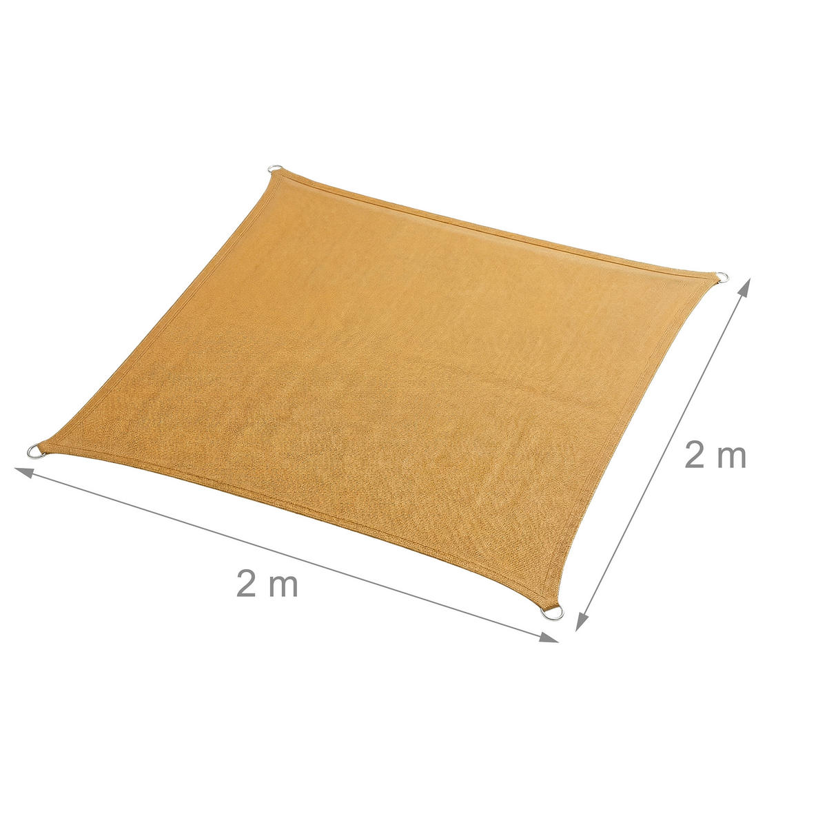 STÍNÍCÍ plachta - béžová, kov/plast (200/200cm) - Relaxdays