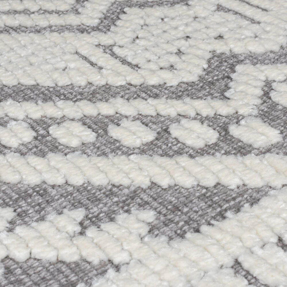 TEPPICH Geo-Muster, maschinenwaschbar, robust OTTER GREG, Grau 160x240 cm - Grau, Textil (160/240cm) - KADIMA DESIGN