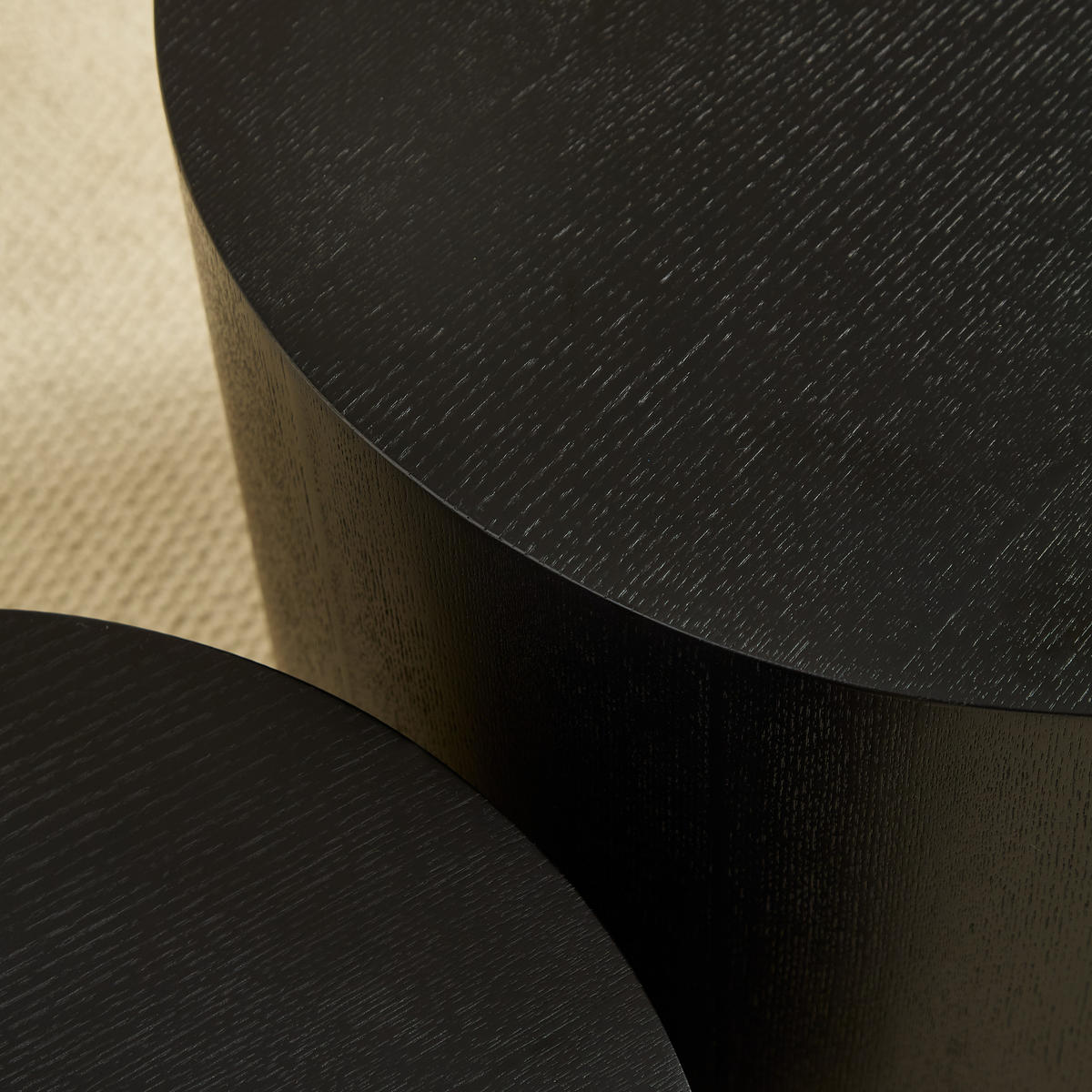 COUCHTISCH-SET 48/48/38 cm schwarz aus MDF platzsparend - Schwarz, Holzwerkstoff (48/48/38cm) - OKWISH