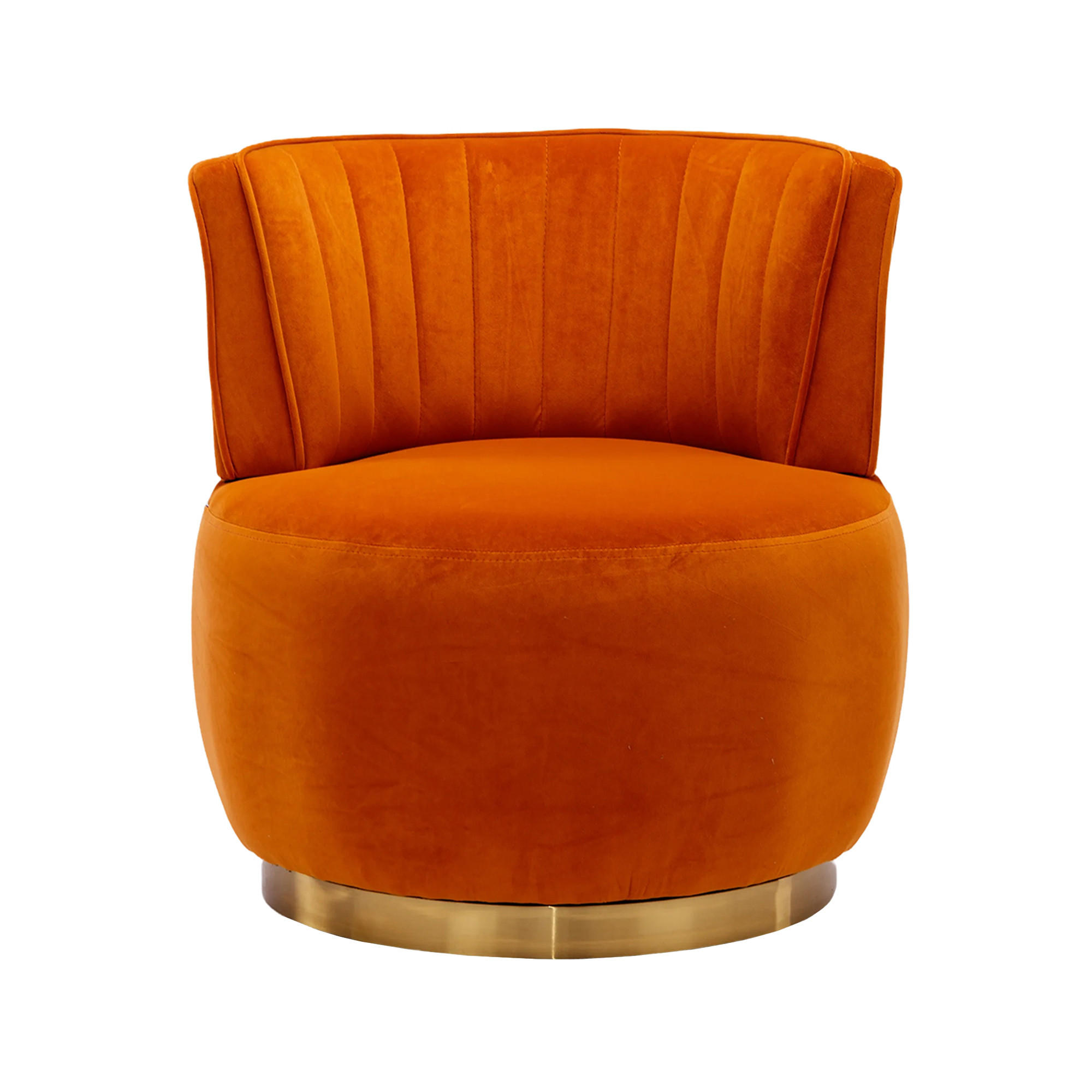 STUHL, Samt, 360° drehbar, 62,5/62/69,5 cm, Orange - Orange, Textil (62/69.5/62.5cm) - Redom