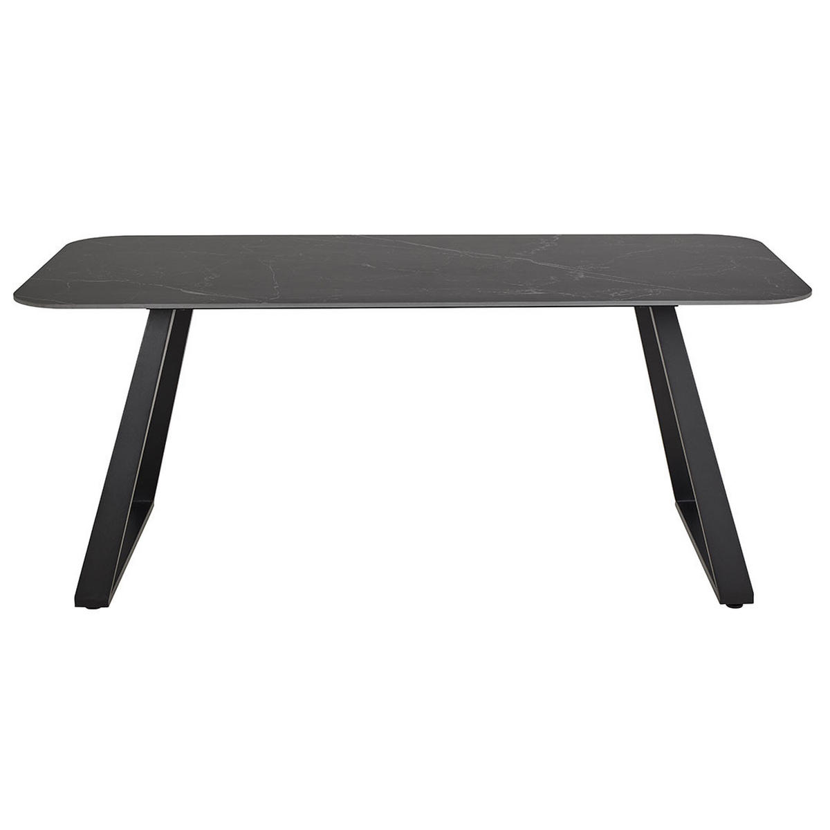 ESSTISCH, Antalya, Schwarz, Metall / Keramik, 180 x 90 x 75 cm - Schwarz, Metall (90/180/75cm) - ebuy24