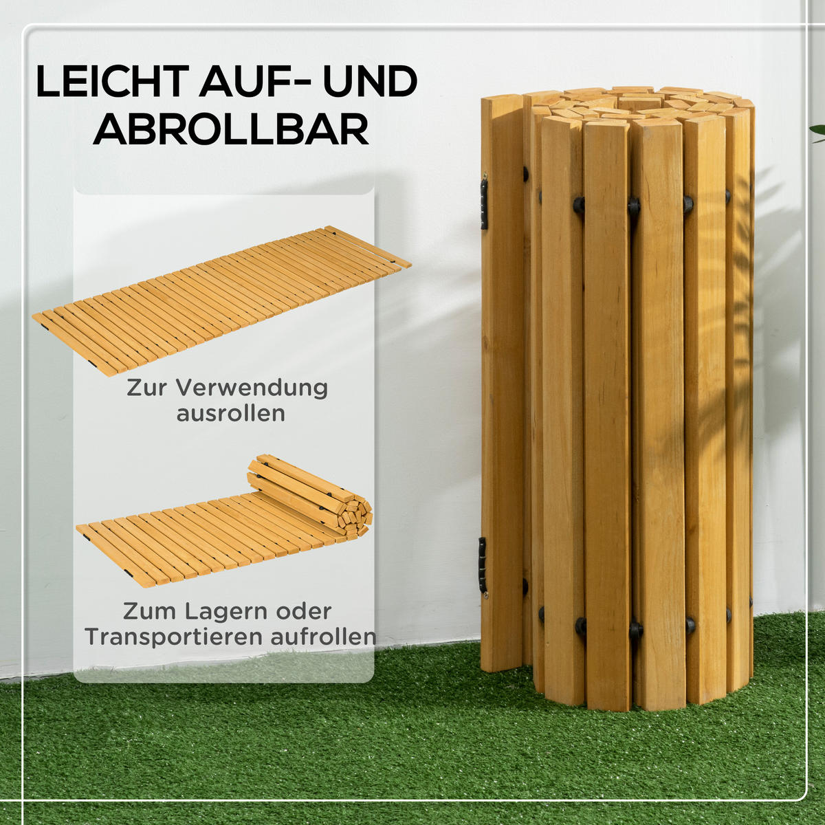 GARTENWEG Tannenholz Gelb - Gelb, Holz (60/1.9/185cm) - Outsunny