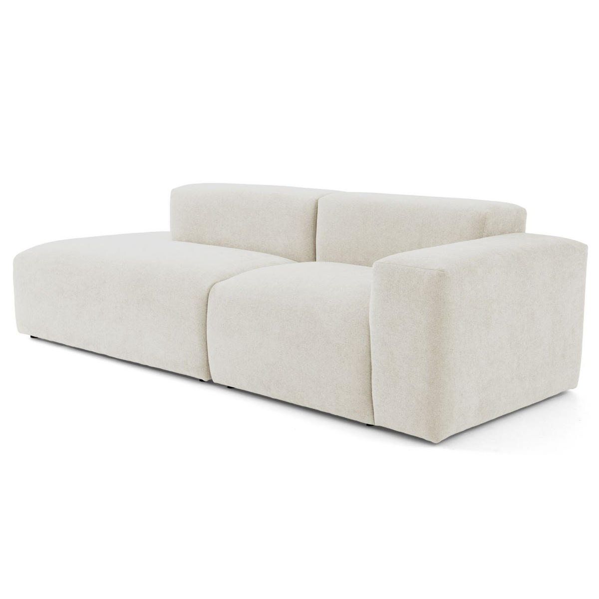 3-SITZER modulares Sofa HEAVEN SET 1 Links, Breite 255 cm Webstoff Weiß - Schwarz/Weiß, Holz/Kunststoff (255/71/102cm) - Muffo