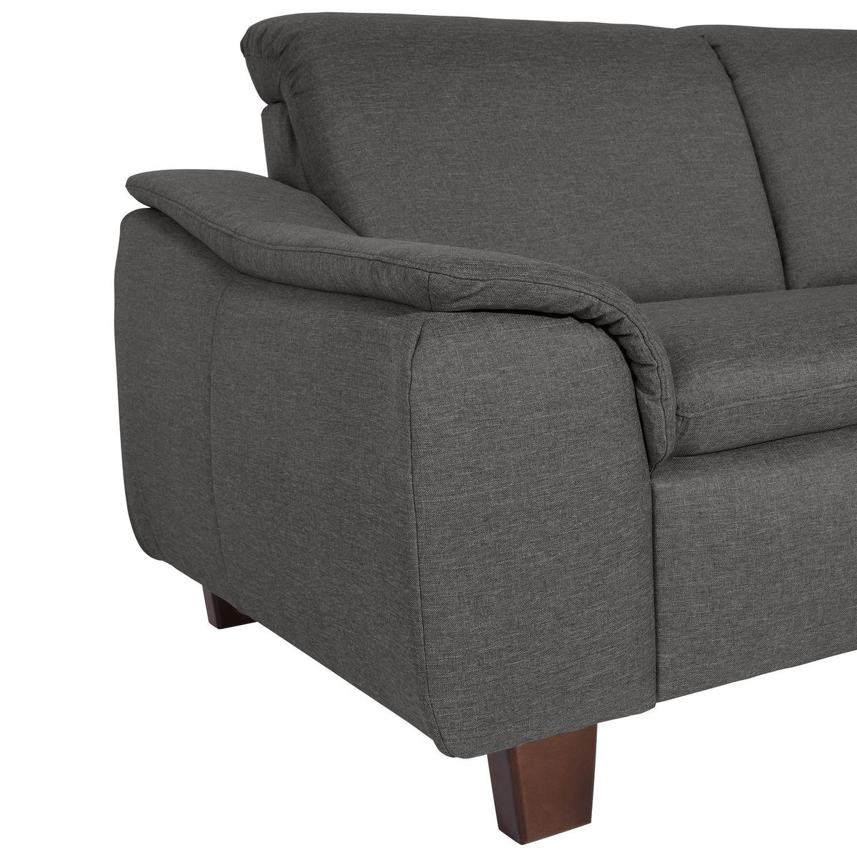 ECKSOFA mit Ottomane rechts Kaylil Flachgewebe anthrazit - Anthrazit, Kunststoff (187/247cm) - 58aufmkessel
