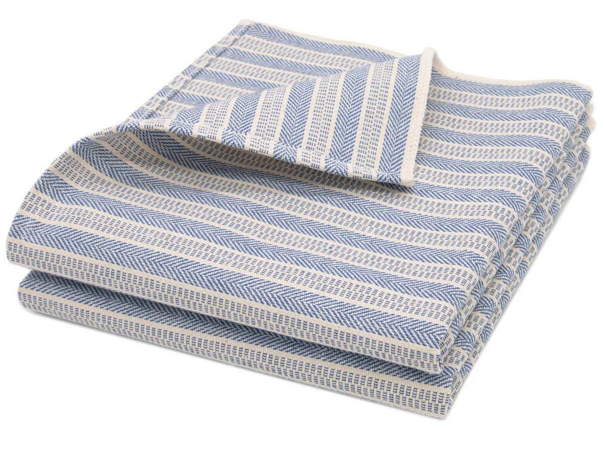 GESCHIRRTÜCHER, 2er-Set, 48x90 cm, 100% Baumwolle, Blau - Blau, Textil (48/90cm) - Zollner