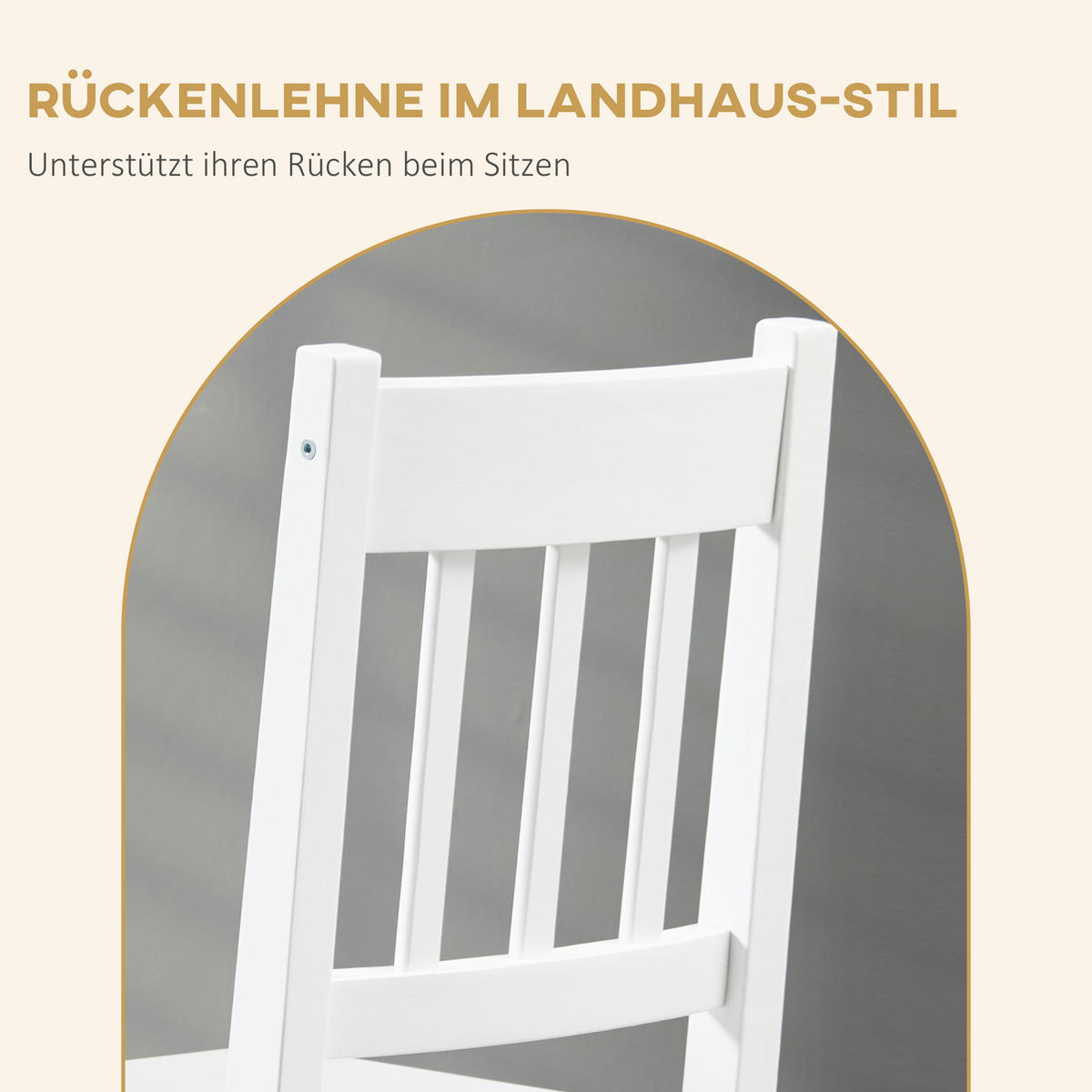 ESSZIMMERSTÜHLE, Kiefernholz, Weiß - Weiß, Holz (46.5/85.5/41cm) - HOMCOM
