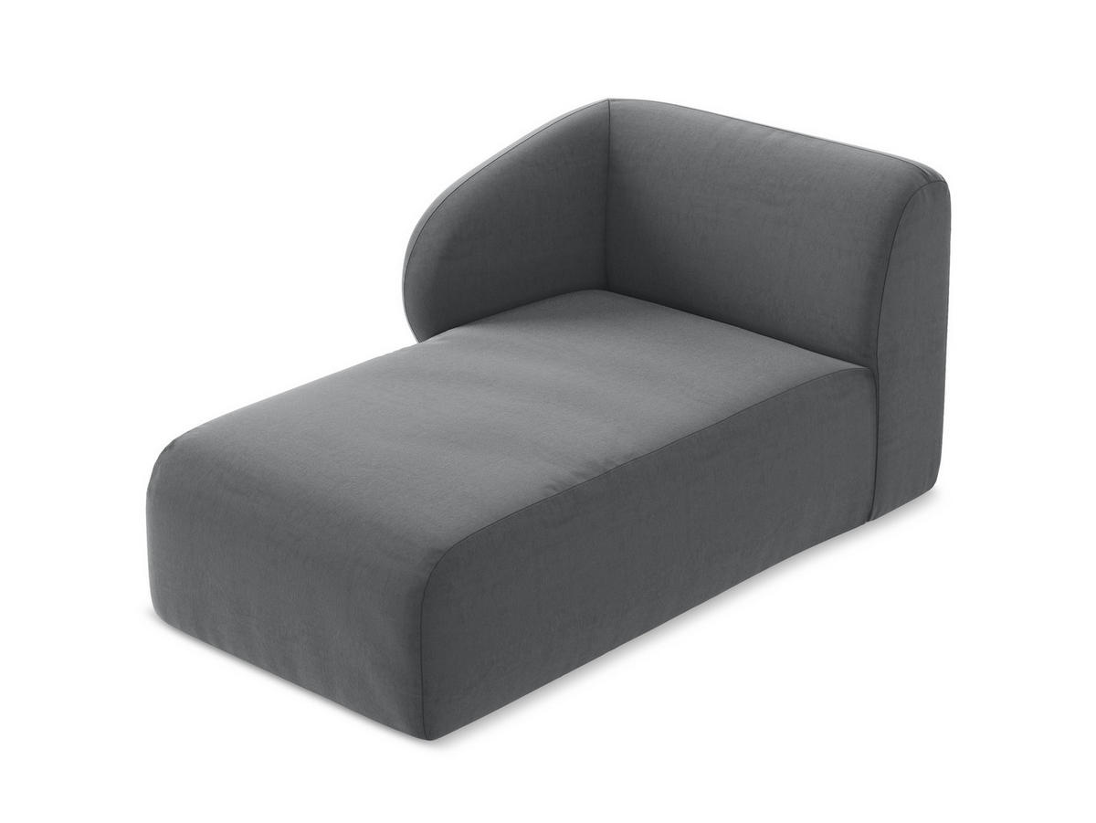 SOFAELEMENT Links Samt Stoff Grau - Edelstahlfarben/Schwarz, Holzwerkstoff/Kunststoff (91/75/166cm) - Makamii